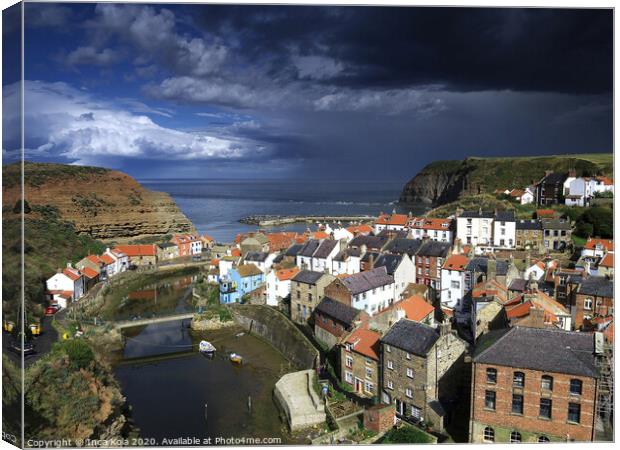 The Village of Staithes  Canvas Print by Inca Kala