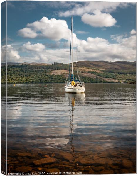 Sailing boat on Loch Lomond Canvas Print by Inca Kala