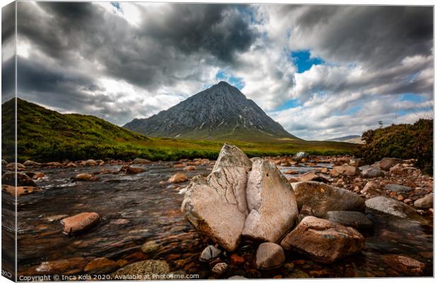 The River Etive and Buchaille Etive Mor Canvas Print by Inca Kala