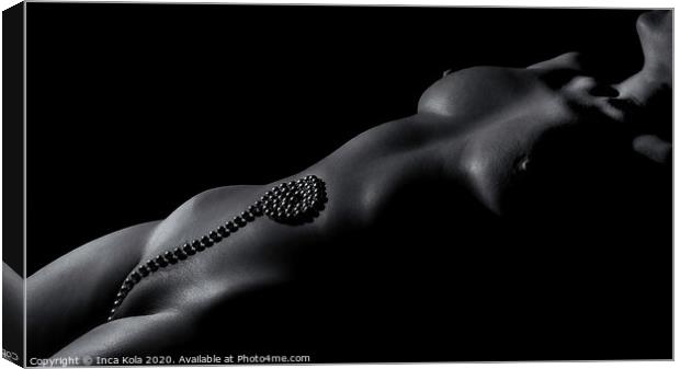 Pearls on Skin - A Nude Bodyscape Canvas Print by Inca Kala