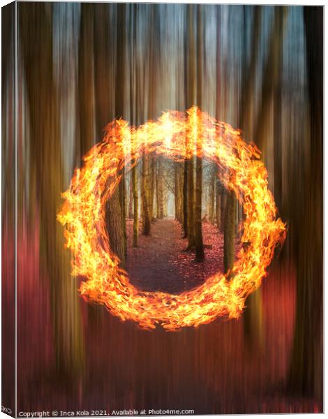 Woodland Fire Portal Canvas Print by Inca Kala