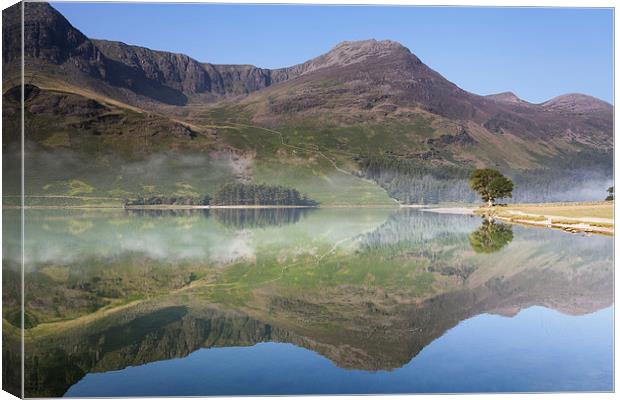Buttermere Mist Reflections Canvas Print by Andy Redhead