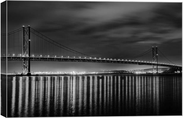 Forth Road Bridge - Black and White Canvas Print by Andy Redhead