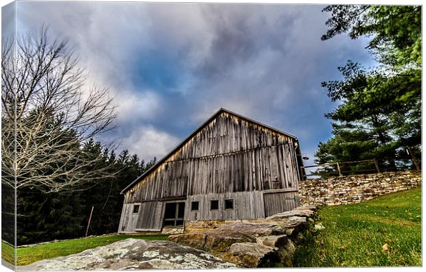 The Barn Falling Waters Canvas Print by Lou Divers