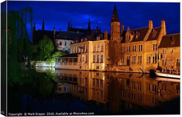Reflections of Bruges Canvas Print by Mark Draper