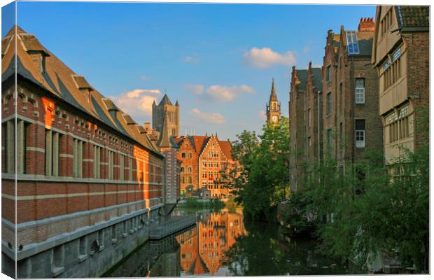 Reflections of Ghent Canvas Print by Mark Draper