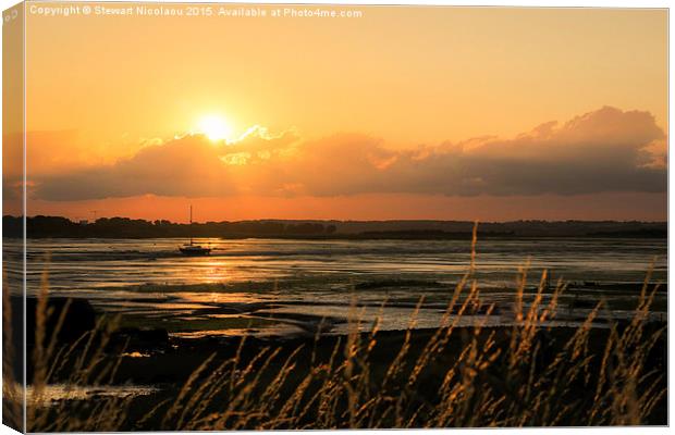 The Sun Sets over the River Medway Canvas Print by Stewart Nicolaou