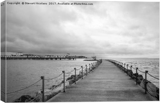 Herne Bay Pier & Breakwater Canvas Print by Stewart Nicolaou