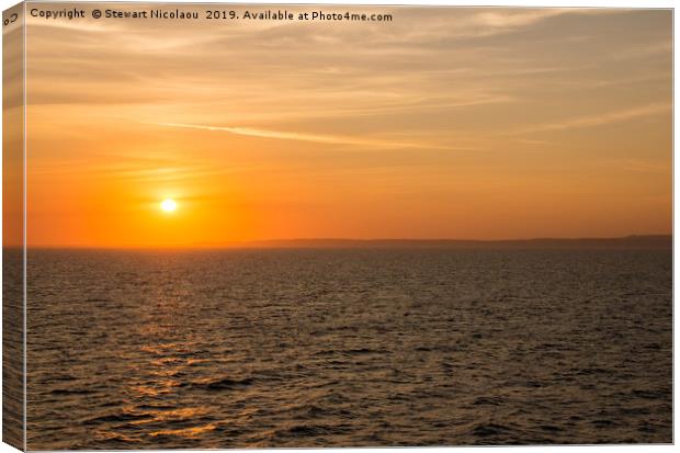 English Channel Sunset Canvas Print by Stewart Nicolaou