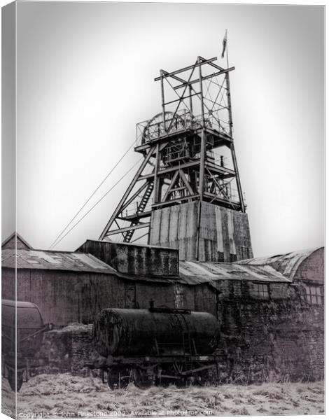 The Pit Head at Big Pit Canvas Print by John Pinkstone