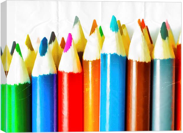  Colouring Pencils 2 Canvas Print by John Pinkstone