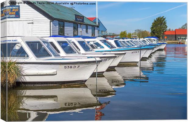 Day Boats Ready At Potter Heigham Canvas Print by James Taylor