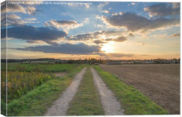  Sunset over Martham Canvas Print by James Taylor