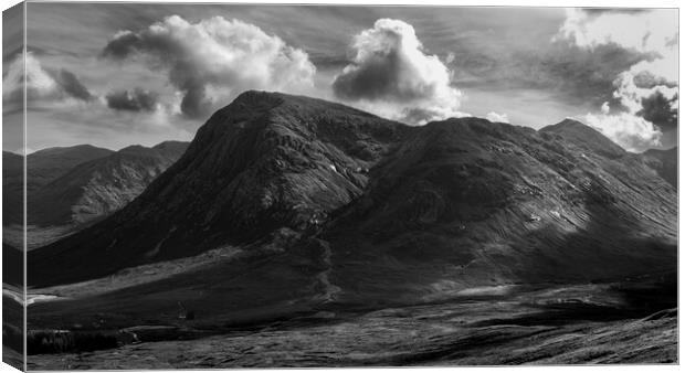 Buachaille Etive Mor Mono. Canvas Print by Tommy Dickson