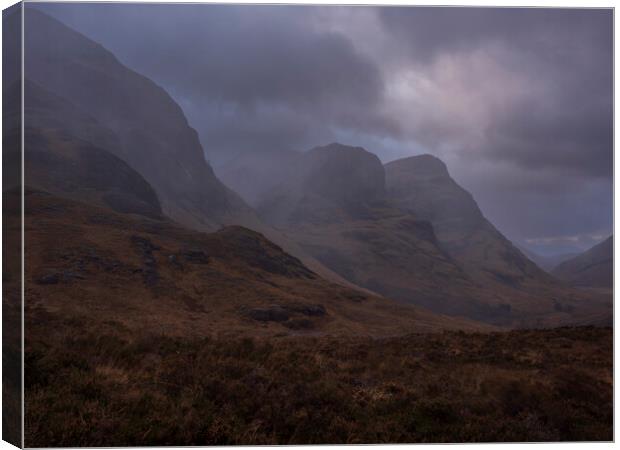 The Three Sisters Of Glencoe. Canvas Print by Tommy Dickson