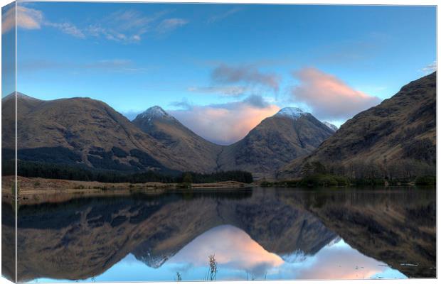 Reflections of Glen Etive Canvas Print by Tommy Dickson