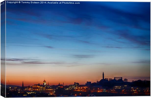 Edinburghs Majestic Night Skyline Canvas Print by Tommy Dickson
