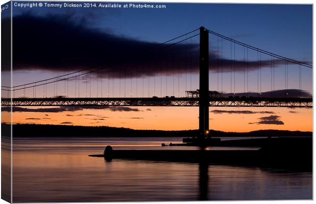 Forth Road Bridge Sunset Canvas Print by Tommy Dickson
