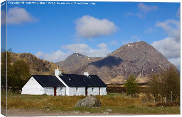 Buachaille Etive Mor and Blackrock Cottage Canvas Print by Tommy Dickson