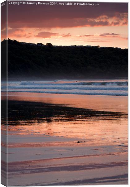 Riding the Waves of Cayton Bay Canvas Print by Tommy Dickson