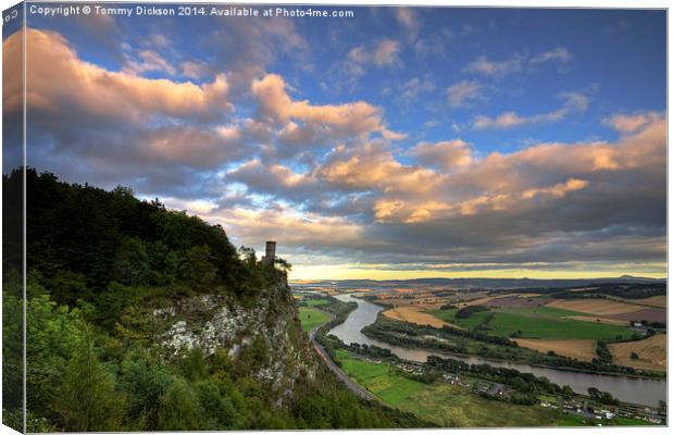 Sunset View of Kinnoul Tower Canvas Print by Tommy Dickson