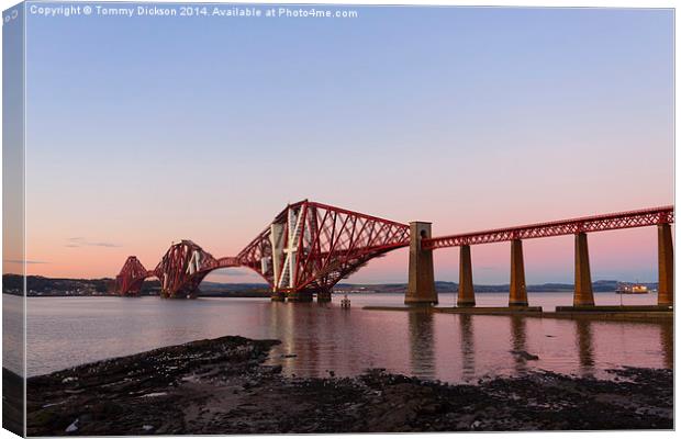 Forth Rail Bridge in Sunset Glory Canvas Print by Tommy Dickson