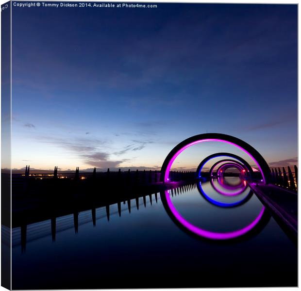 The Vibrant Reflections of Falkirk Wheel Canvas Print by Tommy Dickson