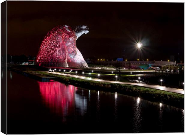 The Kelpies. Canvas Print by Tommy Dickson