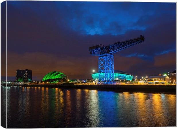 Glittering Glasgow Nightscape Canvas Print by Tommy Dickson
