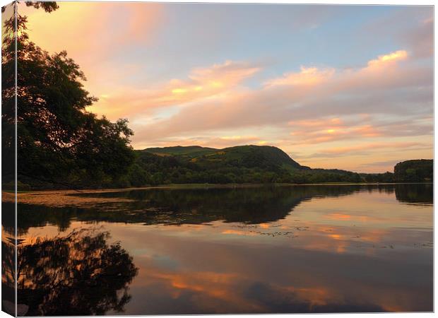Serene Sunset Reflections at Scotlands Only Lake Canvas Print by Tommy Dickson