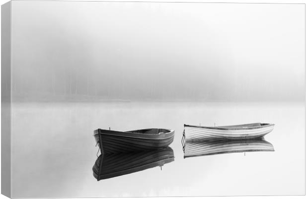 Scots mist on Loch Rusky. Canvas Print by Tommy Dickson