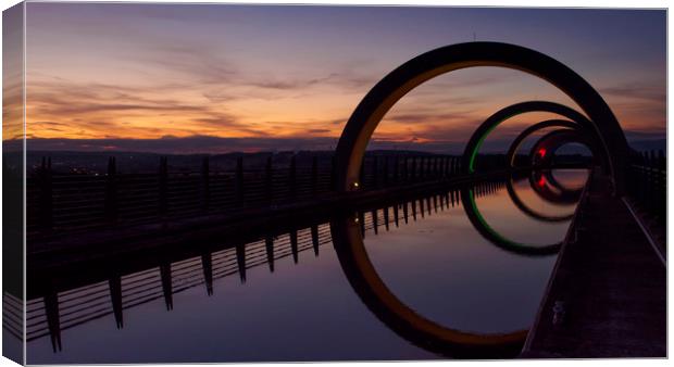 Falkirk Wheel just after sunset. Canvas Print by Tommy Dickson