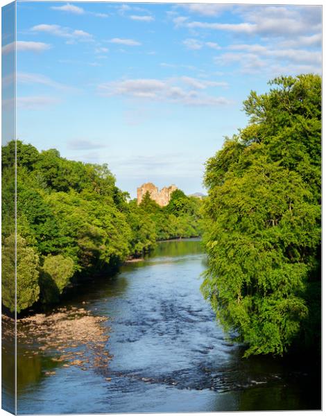 River Teith towards Doune Castle. Canvas Print by Tommy Dickson
