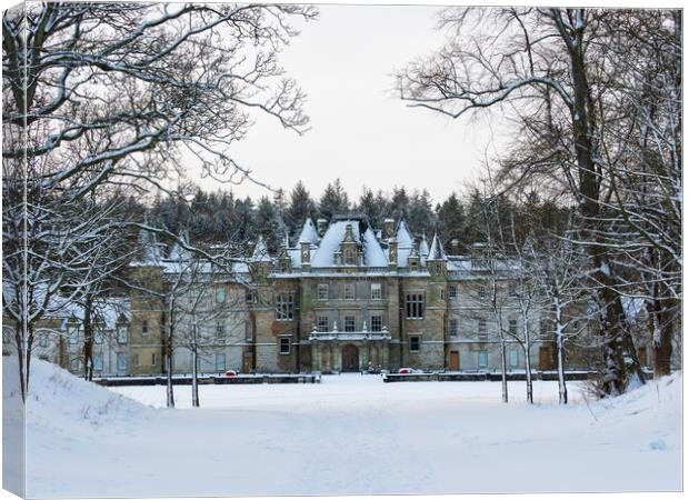 Callendar House, Falkirk in the snow.  Canvas Print by Tommy Dickson