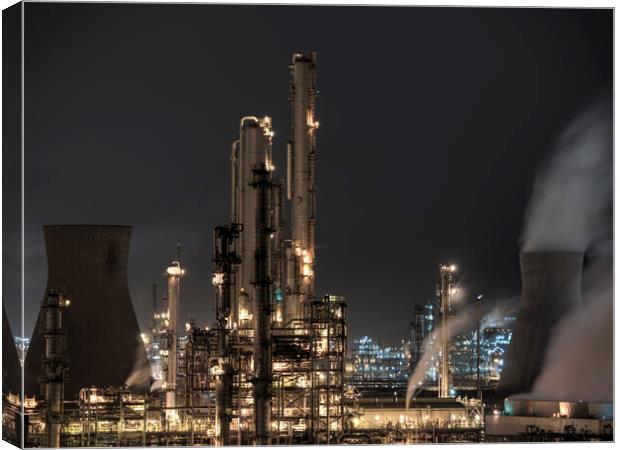 Industrial night. Canvas Print by Tommy Dickson