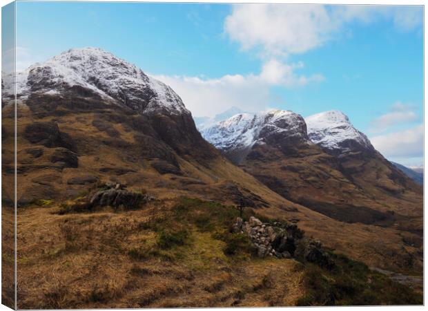 Three Sisters, Glen Coe. Canvas Print by Tommy Dickson