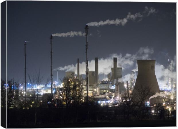 Grangemouth at night. Canvas Print by Tommy Dickson