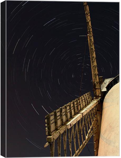 Windmill star trails Canvas Print by Vivienne Beck