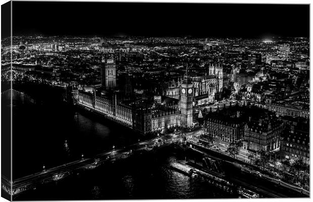 London Black & White Canvas Print by Rhys Parker