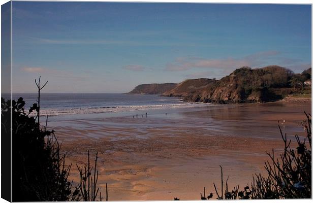 Caswell Bay, Gower Peninsular, Swansea Canvas Print by Paul Nicholas