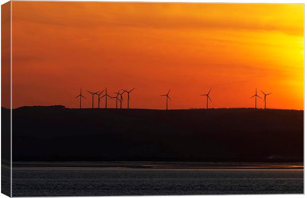  Wind farm sunset Canvas Print by Paul Nicholas