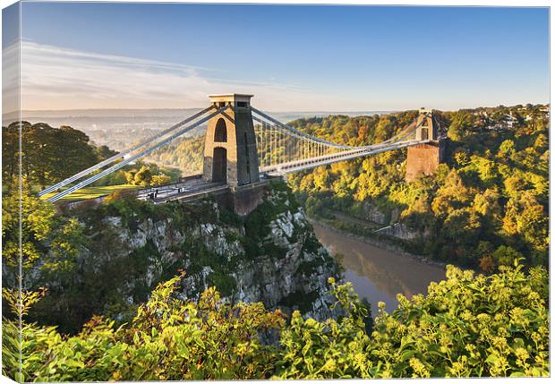Clifton bridge, Bristol, UK, morning Canvas Print by Daugirdas Racys