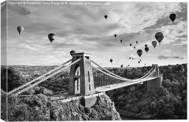 Bristol Balloon Fiesta (black and white) Canvas Print by Daugirdas Racys