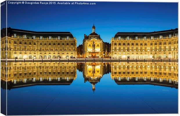 Bordeaux - Le Miroir d'eau Canvas Print by Daugirdas Racys