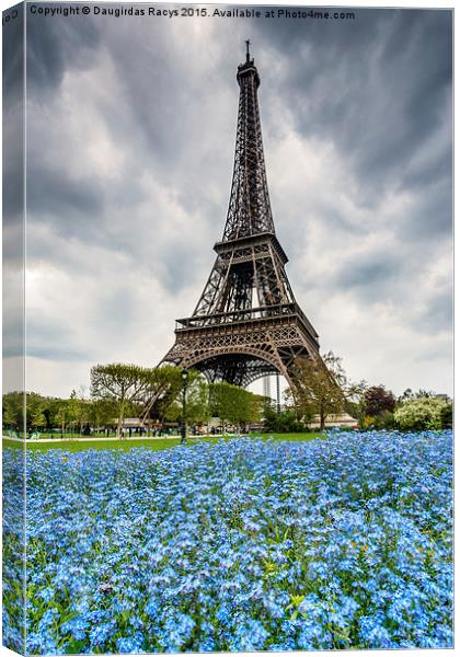 Stormy Eiffel tower, Paris Canvas Print by Daugirdas Racys