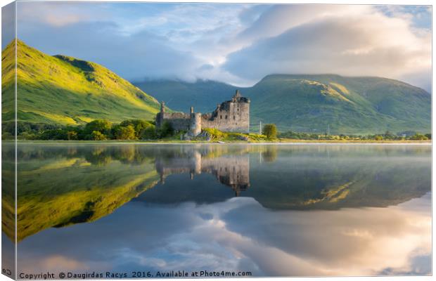 Dawn at Kilchurn castle, Loch Awe, Scotland, UK Canvas Print by Daugirdas Racys