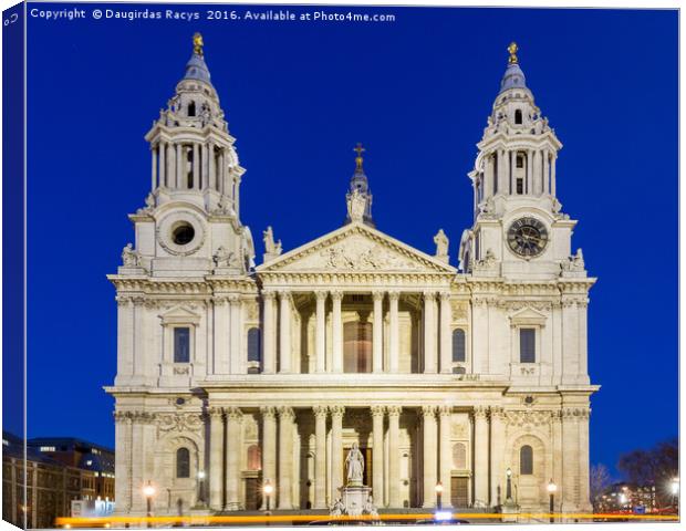 St. Paul's Cathedral, London during the blue hour Canvas Print by Daugirdas Racys