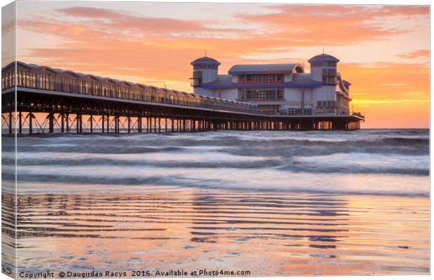 The Grand Pier, Weston-Super-Mare at Sunset Canvas Print by Daugirdas Racys