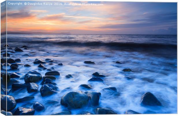 The Waves, Kilve Beach Canvas Print by Daugirdas Racys