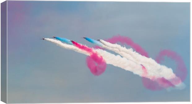 Five Red Arrows display Canvas Print by Kenneth Dear